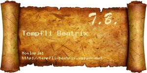 Tempfli Beatrix névjegykártya